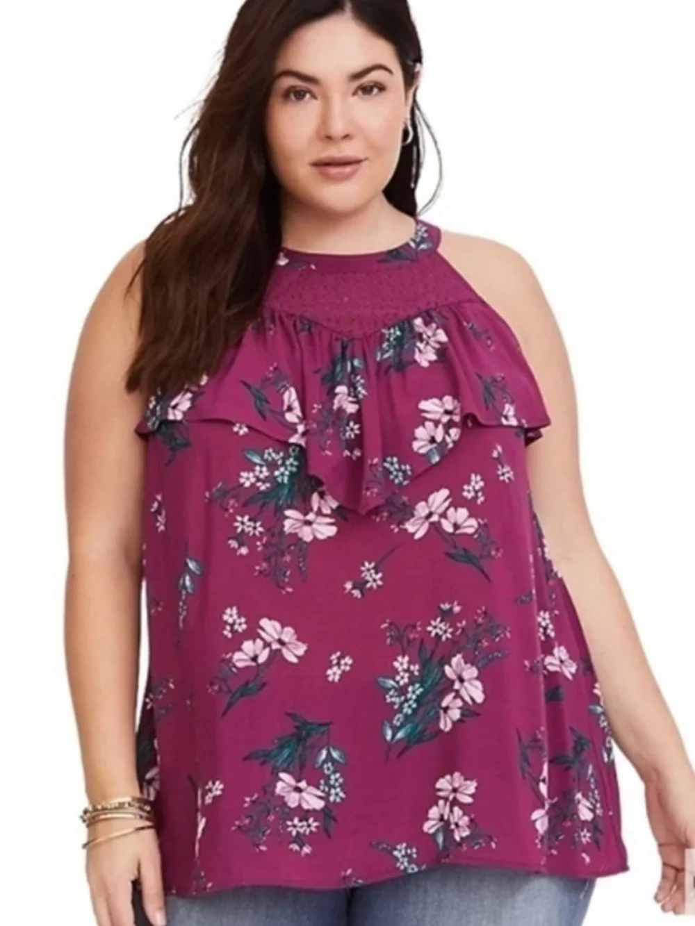 Torrid Chalis Ruffle Tank - Picture 3 of 6
